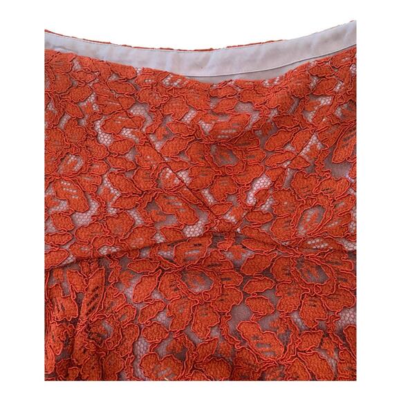 moulinette soeurs size 4 small anthropologie casual f zipper skirt red lace rust - Picture 12 of 12